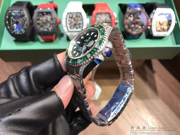 ROLEX勞力士 水鬼系列 全自動機械機芯 鍍膜玻璃 三珠鋼帶保險扣 男士腕表  wssb4691